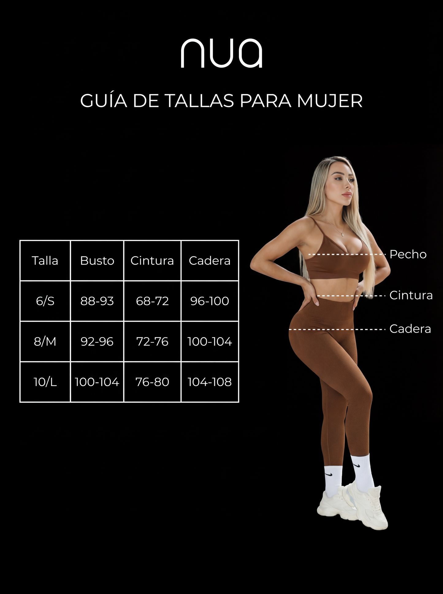 Guía de tallas en centímetros